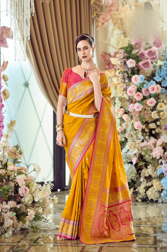 Pure Soft Banarasi Silk Saree A Royal Drape of Tradition - Image 7