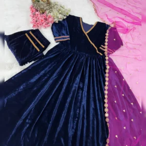 Regal Velvet Top-Pant Dupatta Set – Ready to Wear