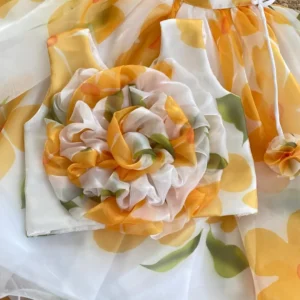 Kids Special : Printed Organza Top with Skirt
