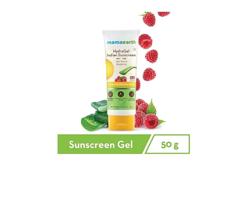 Mamaearth HydraGel Indian Sunscreen with Aloe Vera and Raspberry for Sun Protection - 50 g - Image 2