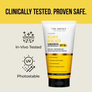Dr. Sheth’s Kesar & Kojic Acid Sunscreen - 50 gm