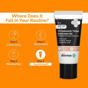 The derma co 1% HYALURONIC TINTED SUNSCREEN GEL 30G