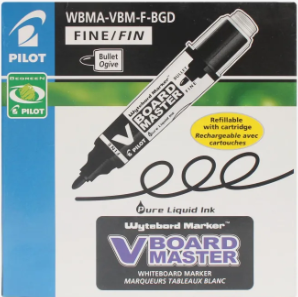 Black Pilot V Board Marker Extra Cartudge Pack Of 12 Pcs