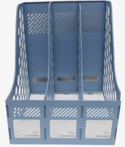 Blue Color Comix A4 Comix B2173 Office Desktop Plastic Magazine File Literature Holders Organizer Labels 3 Compartment