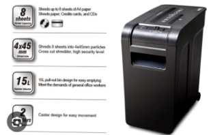 Sumiran Stationery Comix Shredder Machine S2208D 8 Sheets Cutting Capacity At Time 15 L Basket Volume - Image 2