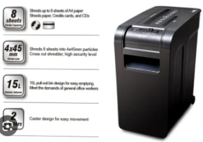 Sumiran Stationery Comix Shredder Machine S2208D 8 Sheets Cutting Capacity At Time 15 L Basket Volume