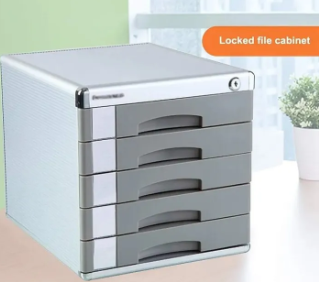 Desktop Comix File cabinets Rack With Lock 5-Layers Drawer - Image 5