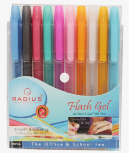 Multicolor Color Radius Flash Gel Ultimate Glitter Pen (Multicolor Ink) Pack Of 10 - Image 2
