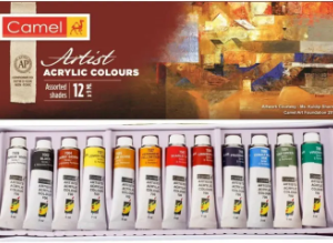 Camel Artist Acrylic Color Set Of 9 Ml Tube In 12 Shades (Set Of 12, Multicolor)