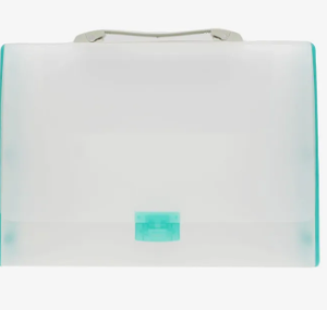 Silver Color Comix A4 Clear File Box With Handle