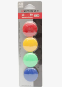 Multicolor Color Comix 40mm Magnetic Button Pack Of 4