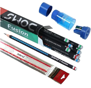 Doms Set Of 10 Pencil (1 Pcs Scale And 1 Eraser Sharpener Free) - Image 3