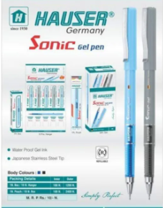 Hauser Gel Pen Pack Of 10 Pcs | Hauser Germany Water Proof Gel Ink Gel Pen With Japanese Stainless Steel Tip