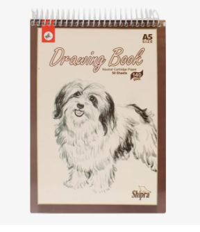 Cream Shipra A5 Drawing Book 50 Sheets | Shipra A5 Size Drawing Book - Natural Cartridge Paper - 50 Sheets - 140 GSM - Image 3