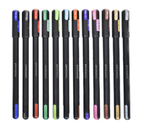 Pentonic Multicolor Gel Pen With Hard Box Case Set Of 12 Pcs
