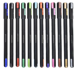 Pentonic Multicolor Gel Pen With Hard Box Case Set Of 12 Pcs
