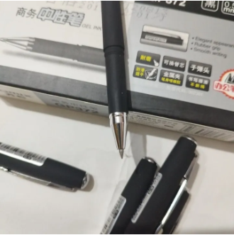 Comix Gel Pen Black Body Black In 6 Pcs Set | Comix GP372 Smooth Flow Rubber Grip Black Gel Ink Pen - 6 Pieces - Image 3