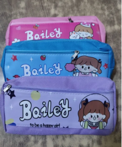 Bailey Pencil Bag For Girls Double Zipper Single Pc