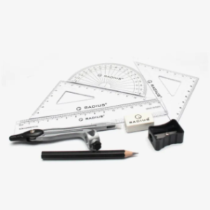 Grey Color Radius Eco Gee Box Mathematical Instrument | Radius Mathematical Instrument Set For Students