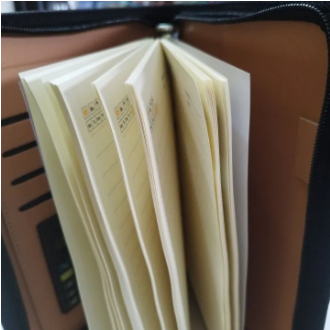 Executive Diary with Zipper Lock Ring Style Calculator And Card Holder Case Inside - Image 6