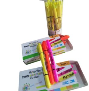 Flex Office Double Sided Highlighter Pen 12 Pcs In Pack