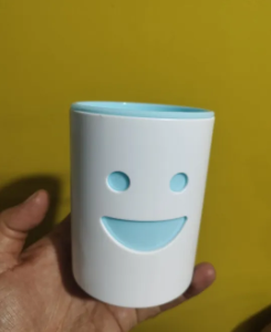 Tow-Tone Pen Holder Smiley Face Design White/Blue Pen Pencil Holder |Pencil Holder