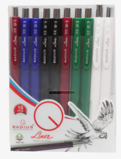 Multicolor Color Radius Liner Mechanical Pencil Pack Of 10 | Bold And Smooth Writing 0.5mm Tip Mechanical Pencil - 10 Pcs - Image 3