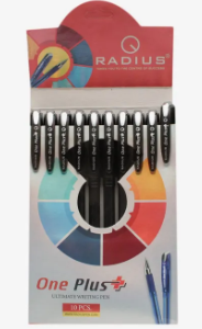 Radius One Plus+ Unlimate Writing Pen Black Ink Pack Of 10