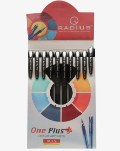 Radius One Plus+ Unlimate Writing Pen Black Ink Pack Of 10
