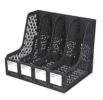 COMIX 4 Compartments Desktop File Book Magazine Sorter Holder Organizer - Image 2