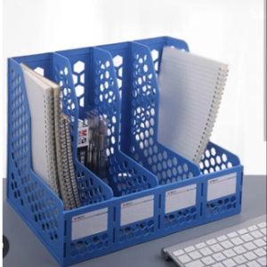 COMIX 4 Compartments Desktop File Book Magazine Sorter Holder Organizer