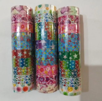 Fancy Printed Plastic Tape 0.5 Inch 10 pc set