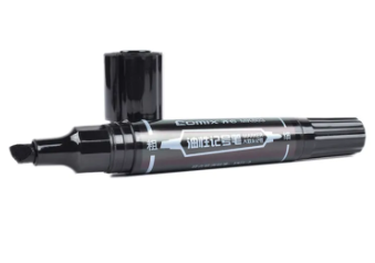 Comix Double Nib Permanent Marker/ Mk803 1 Bullet Nib And 1 Chisel Nib Marker Set Of 5 Pcs