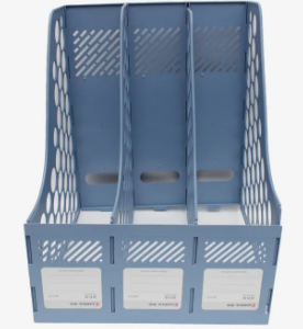 Blue Color Comix A4 Comix B2173 Office Desktop Plastic Magazine File Literature Holders Organizer Labels 3 Compartment