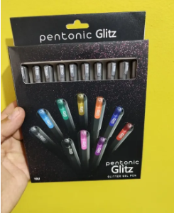 Pentonic Glitter Gel Pen 10 Pcs Set (golden and Silver)