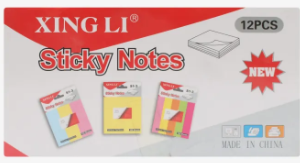Multicolor Xingli Sticky Notes 3X3 Inch Pack Of 12 Pcs