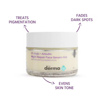 the derma co 1% KOJIC + ARBUTIN NR FACE SERUM GEL 50GM - Image 3