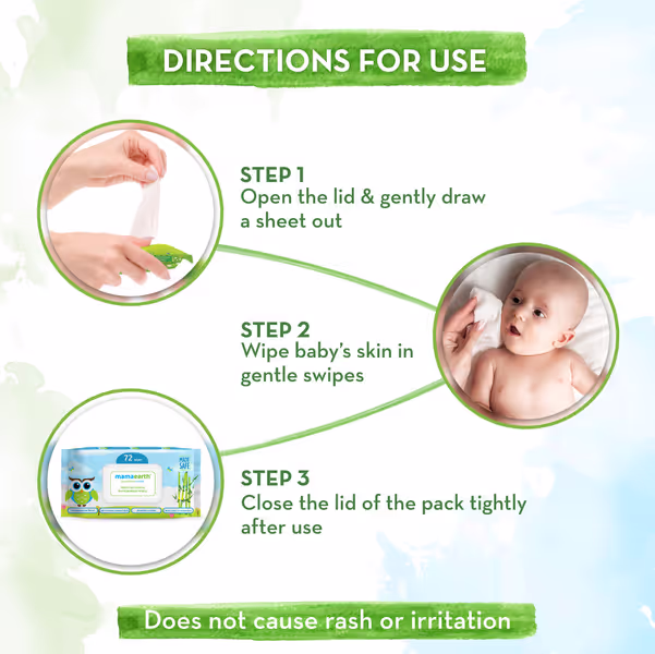 MAMAEARTH BABY WIPES TRAVEL PACK OF 15 PCS - Image 5