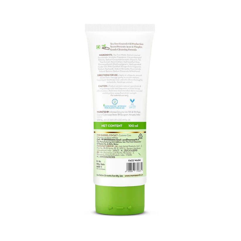 MAMAEARTH TEA TREE FACEWASH 100 ML - Image 2