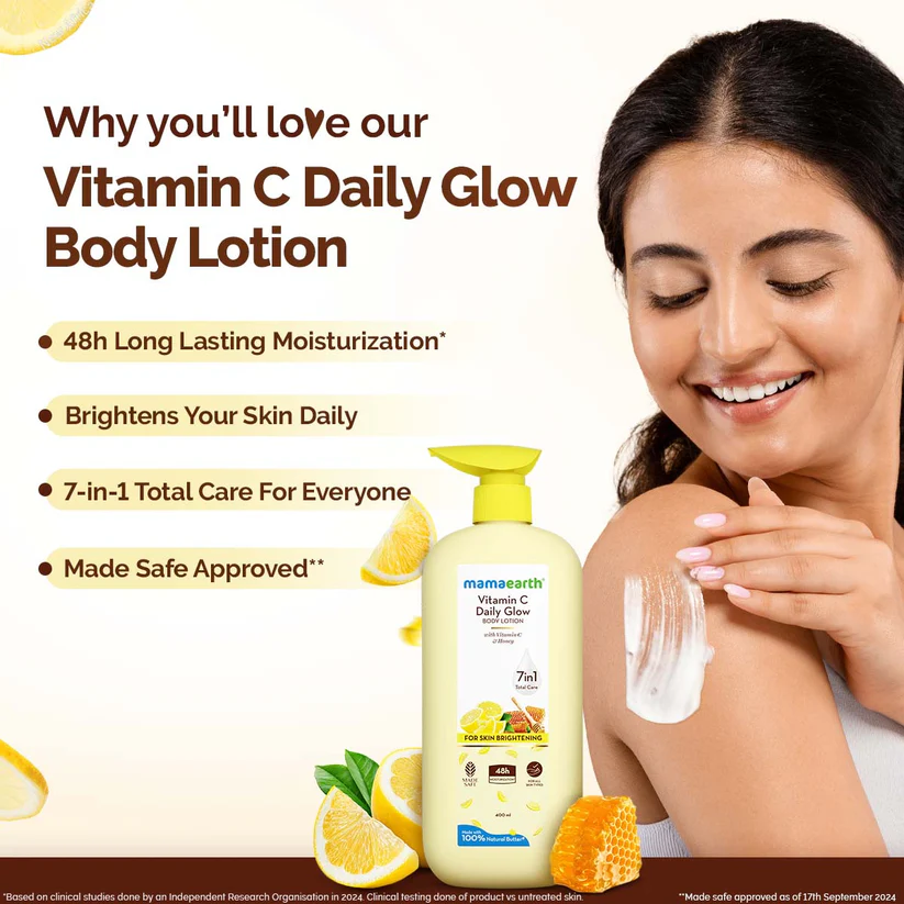 Mamaearth Vitamin C Daily Glow Body Lotion 400 - Image 12