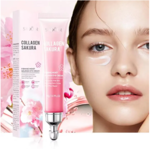 Sadoer Collagen Sakura Eye Cream - For Wrinkles, Dark Circles & Puffiness