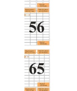 Oddy Label Sheets Different Size Any One 1 Pkt