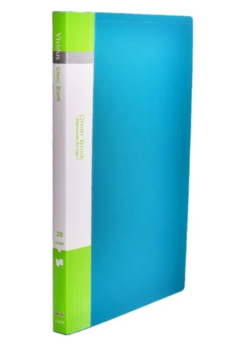 A3 Size Clear Book File Hujin 20 Pocket In Different Colour