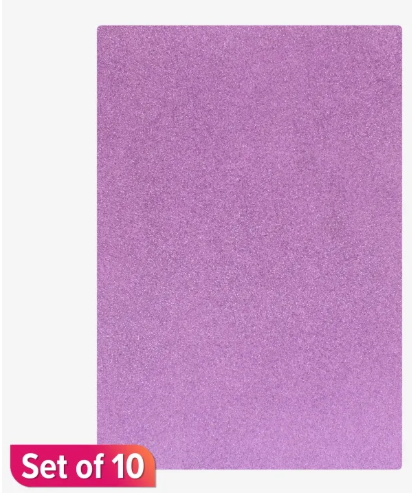 Purple Chiisen A4 Glitter Self Adhesive Eva Foam A4 Paper Pack Of 10 Pcs