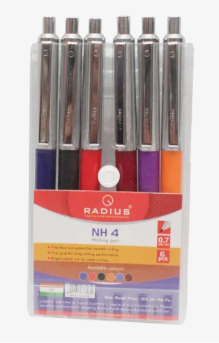 Multicolor Color Radius NH 4 Writing Pen (Black Ink) Pack Of 6 - Image 3