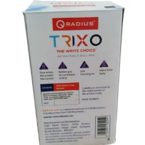 Radius Trixo Ball Black Ink Pen 50 Pcs Box