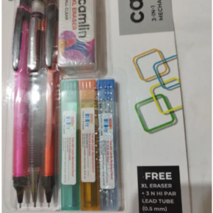 3 In One Camlin Mechanical pencil 0.5/0.7/0.9 Mm Lid Support With Lid & Eraser | Camlin 3 In 1 Mechanical Pencil Kit
