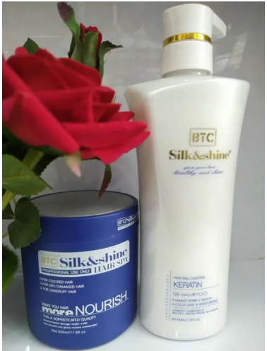 BTC Silk & Shine Hair Spa 500ml & Shampoo 500ml Combo - Image 3
