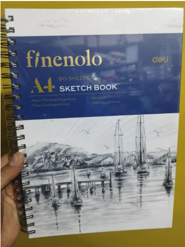 A4 Spiral Sketch Book 60 sheets 160 Gsm Paper Single Pc - Image 4